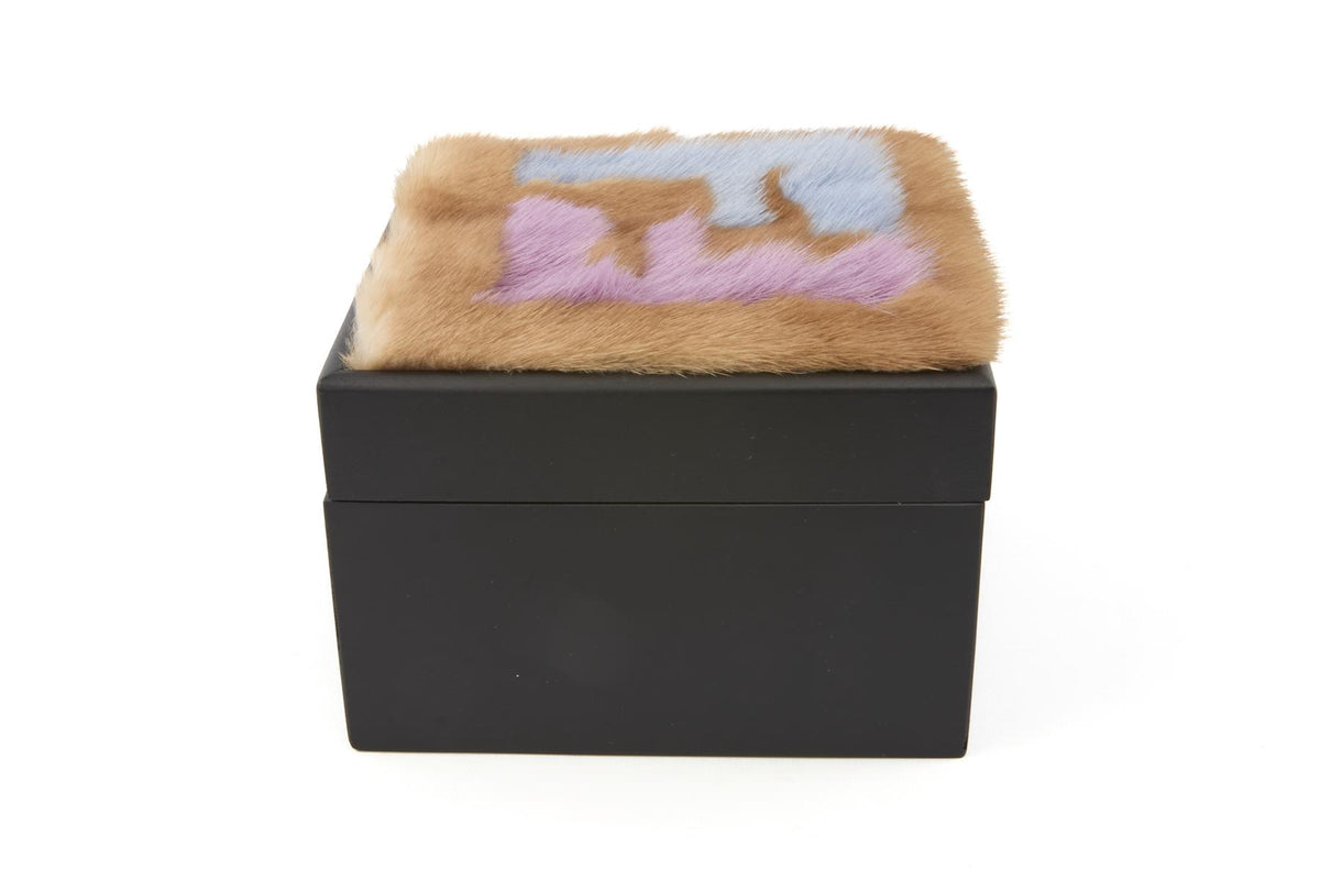 FENDI BLACK MINK FUR TRINKET BOX