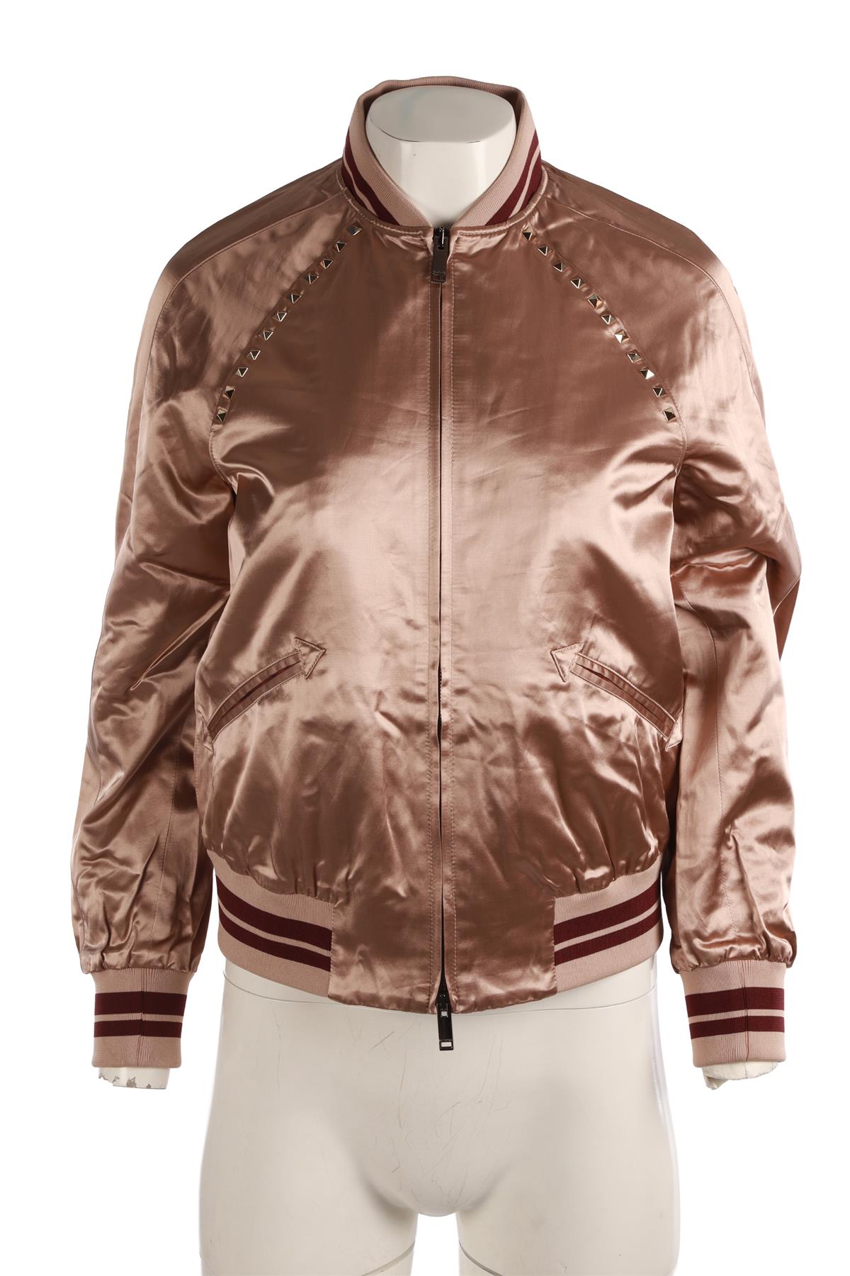 VALENTINO PINK SILK BOMBER JACKET IT 38 UK 6