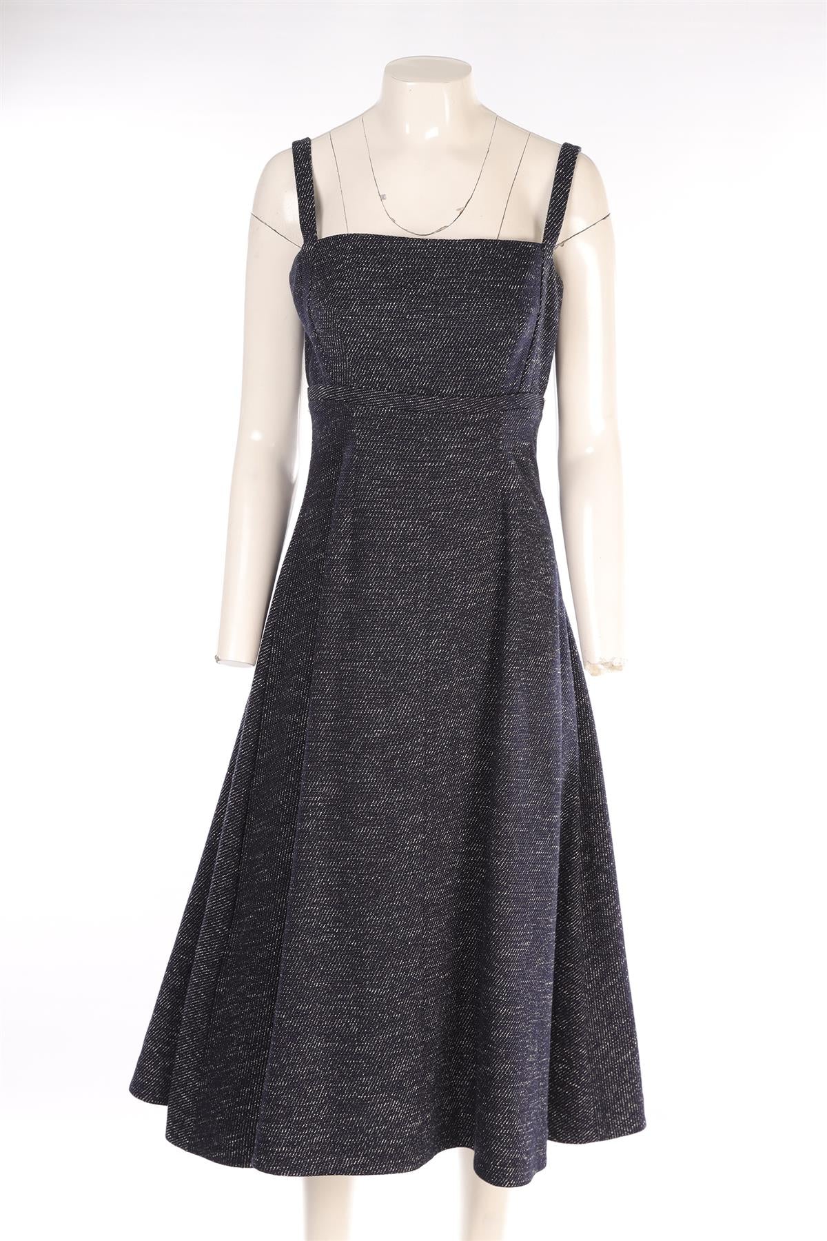 EMILIA WICKSTEAD NAVY COTTON MAXI DRESS UK 10