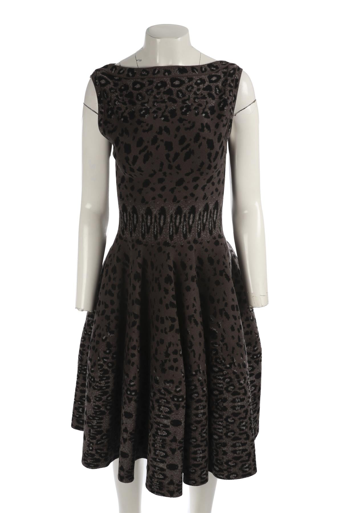ALAÏA GREY KNIT MIDI DRESS FR 42 UK 14