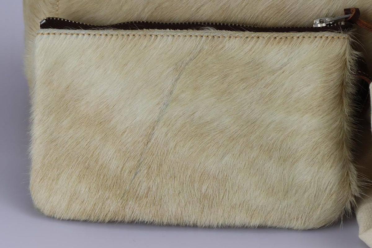 NICOLE DE RIVALS CALF HAIR AND LEATHER TOTE BAG