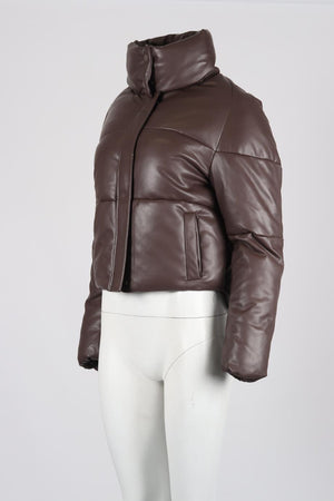 APPARIS QUILTED PADDED FAUX LEATHER JACKET XSMALL