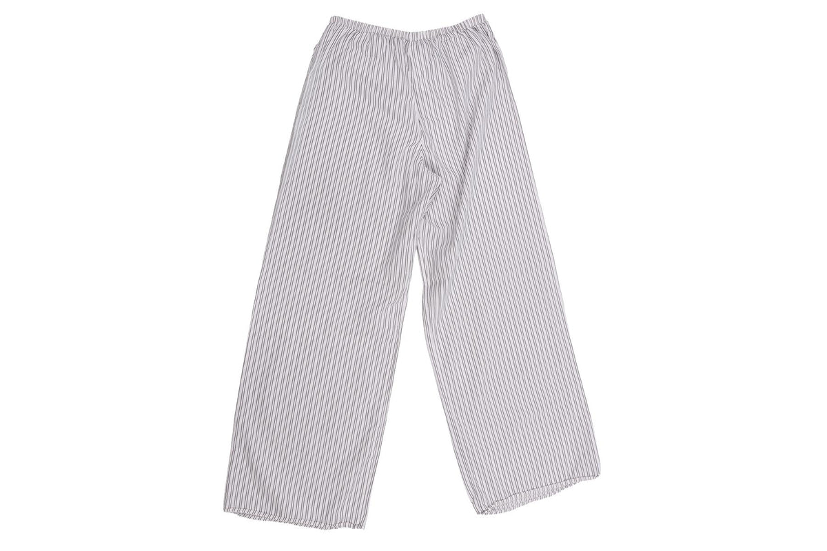 WHITE COTTON STRAIGHT LEG PANTS