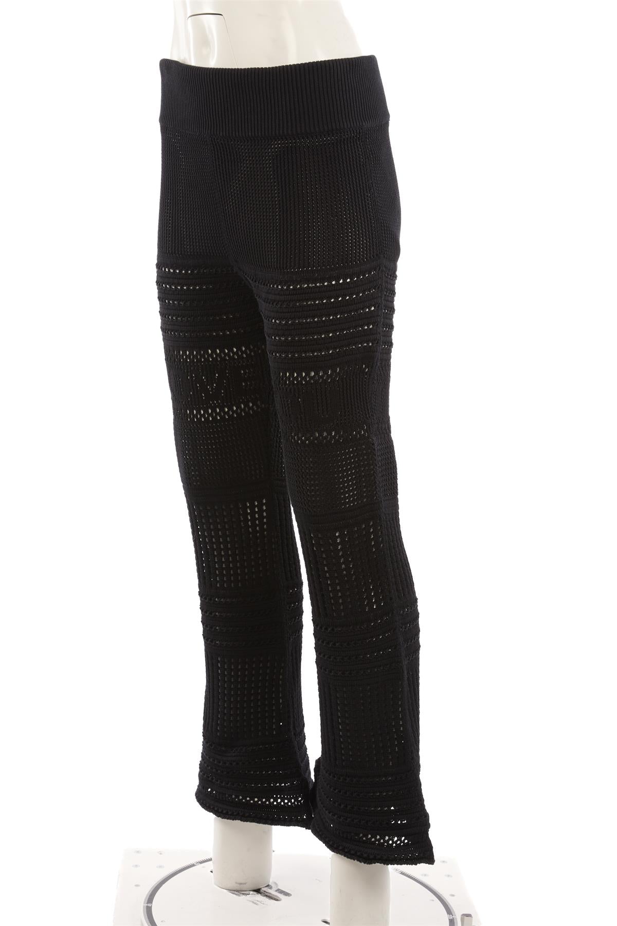 STELLA MCCARTNEY BLACK CROCHET FLARED PANTS SMALL