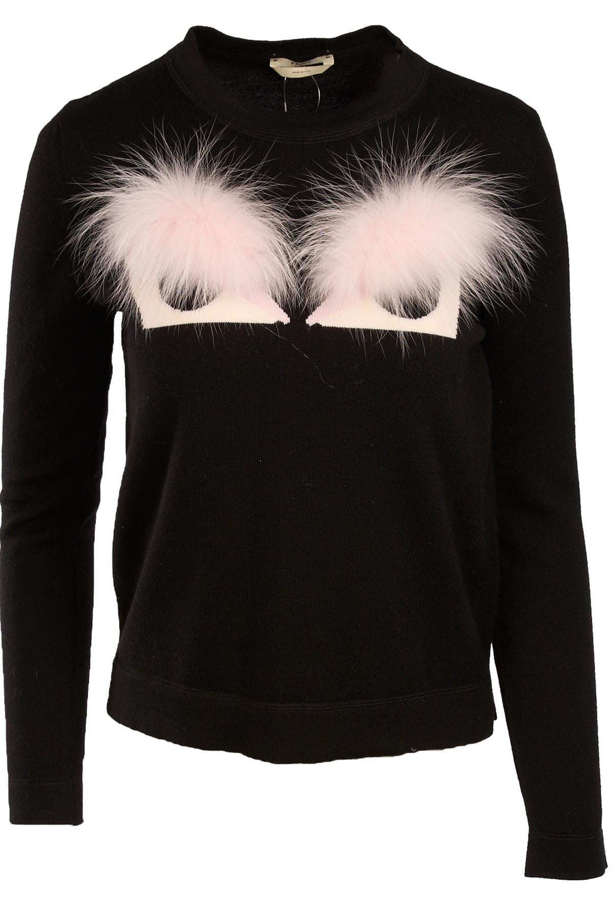 FENDI BLACK WOOL SWEATER IT 40 UK 8
