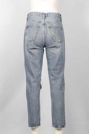 AGOLDE BLUE HIGH RISE STRAIGHT LEG JEANS W27 UK 8-10