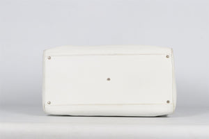 BAMFORD WHITE LEATHER TOTE BAG