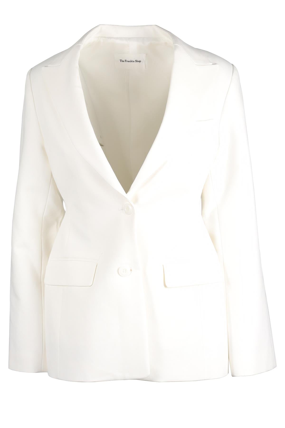 THE FRANKIE SHOP WHITE CREPE BLAZER XSMALL - SMALL