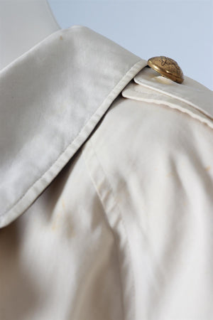 BURBERRY PROPORSUM CREAM VINTAGE COTTON TRENCH COAT IT 42 UK 10