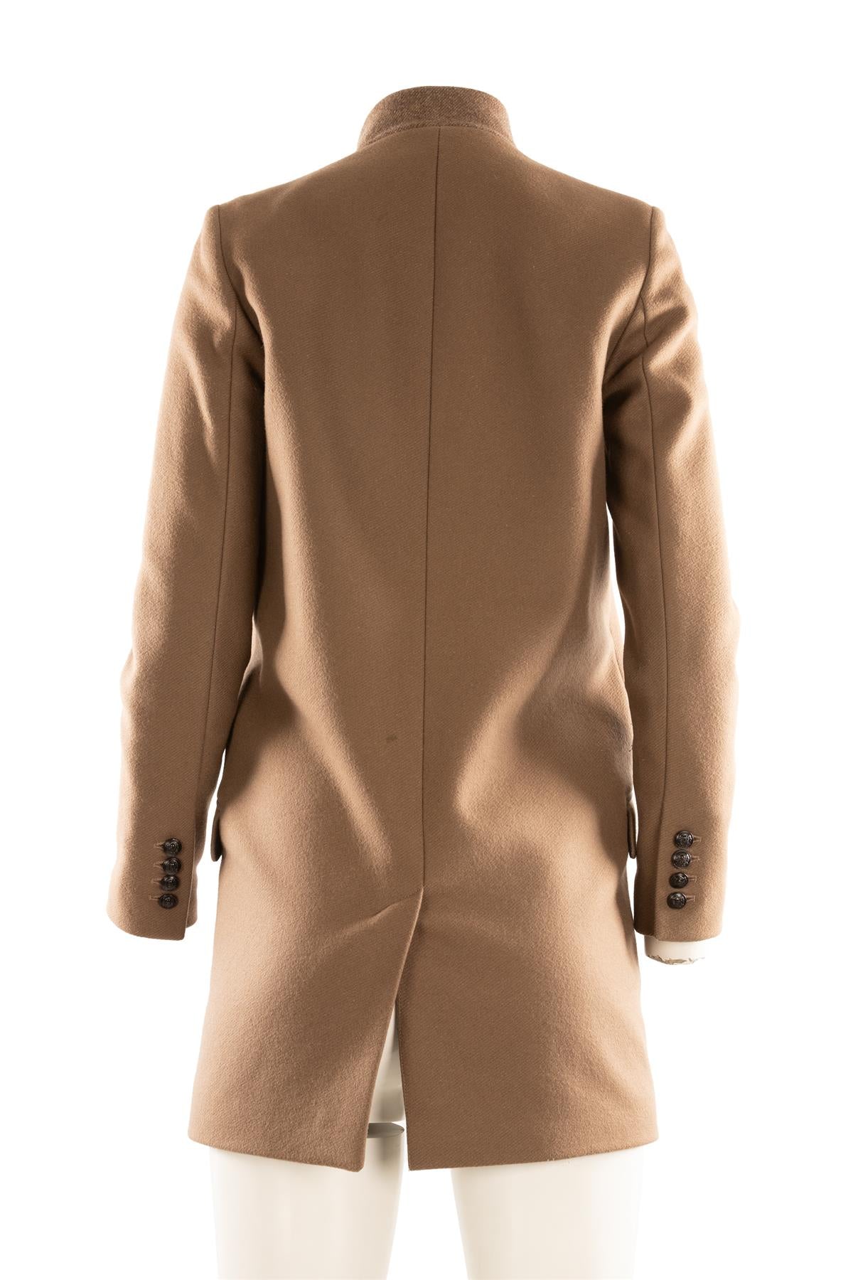 THE KOOPLES BROWN WOOL COAT FR 38 UK 10