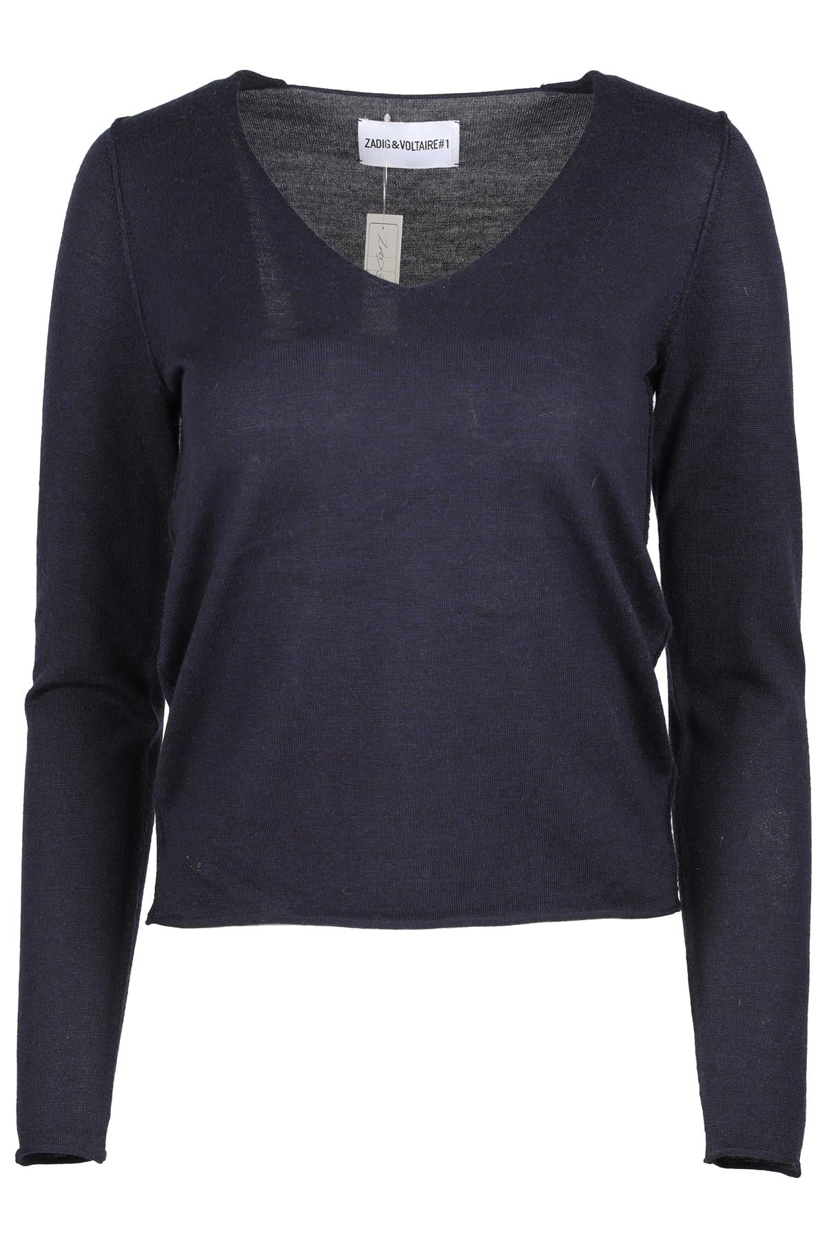 ZADIG & VOLTAIRE NAVY WOOL SWEATER XSMALL