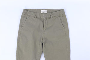 NILI LOTAN GREEN COTTON TAPERED PANTS US 0 UK 4