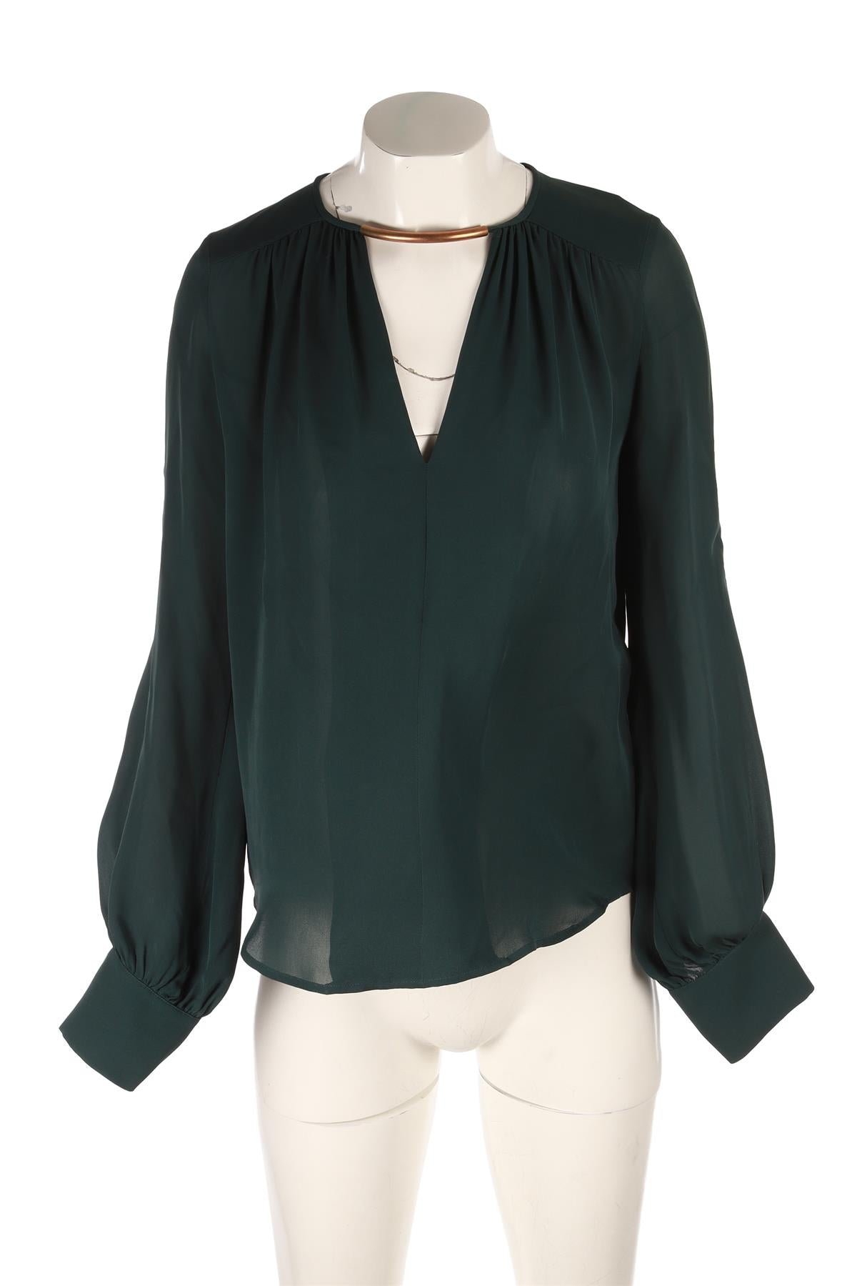 GREEN SILK TOP
