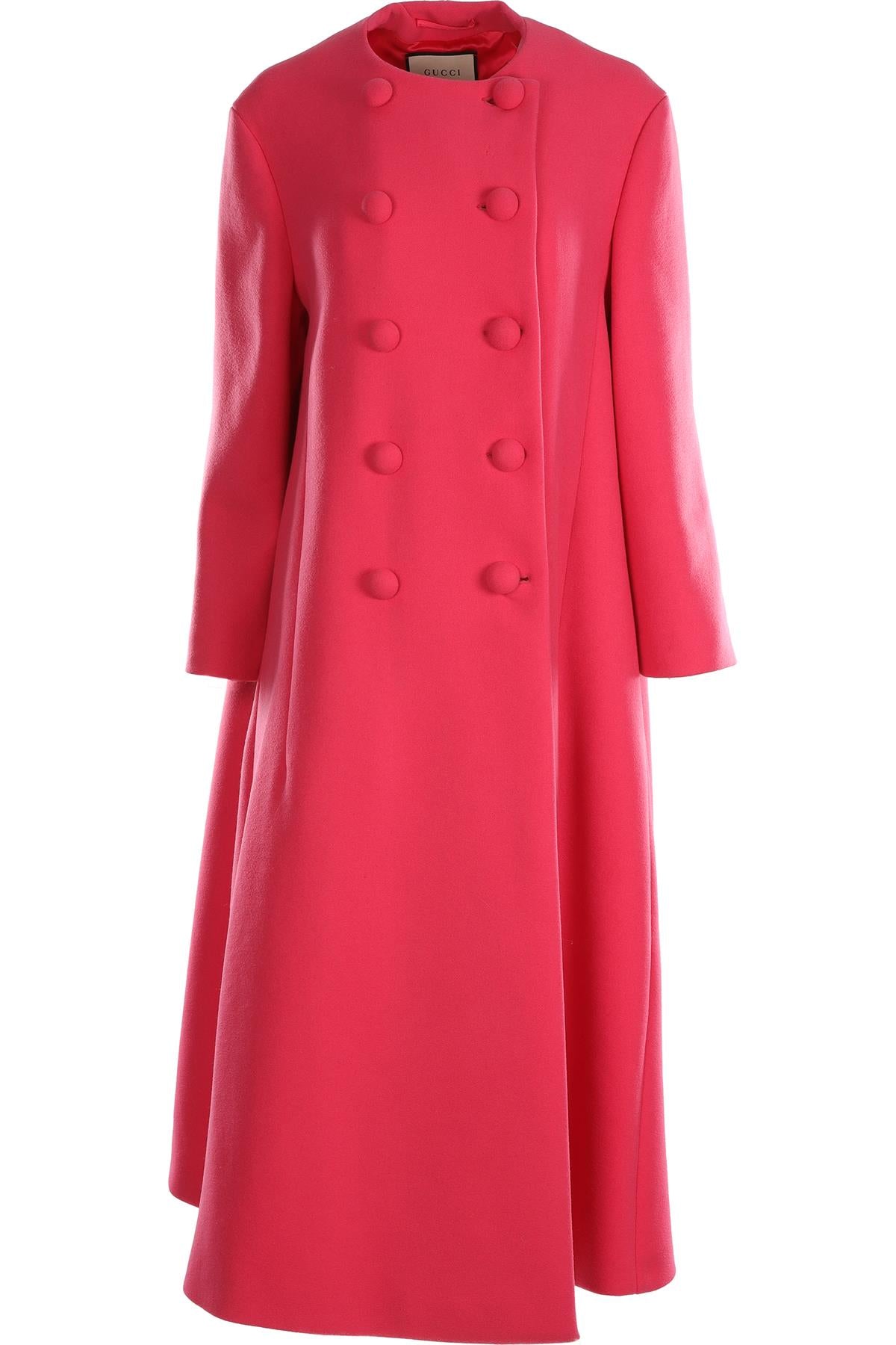 GUCCI PINK WOOL COAT IT 44 UK 12