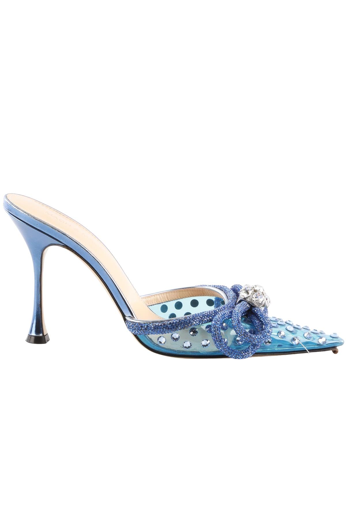 MACH & MACH BLUE CRYSTAL AND PVC MULES EU 39 UK 6 US 9