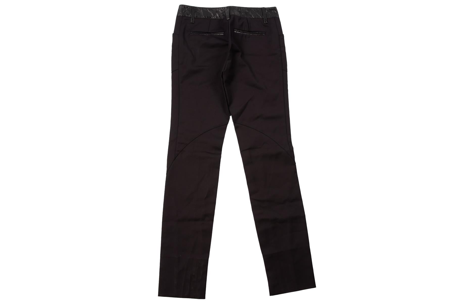 DOLCE & GABBANA BLACK COTTON STRAIGHT LEG PANTS IT 38 UK 6
