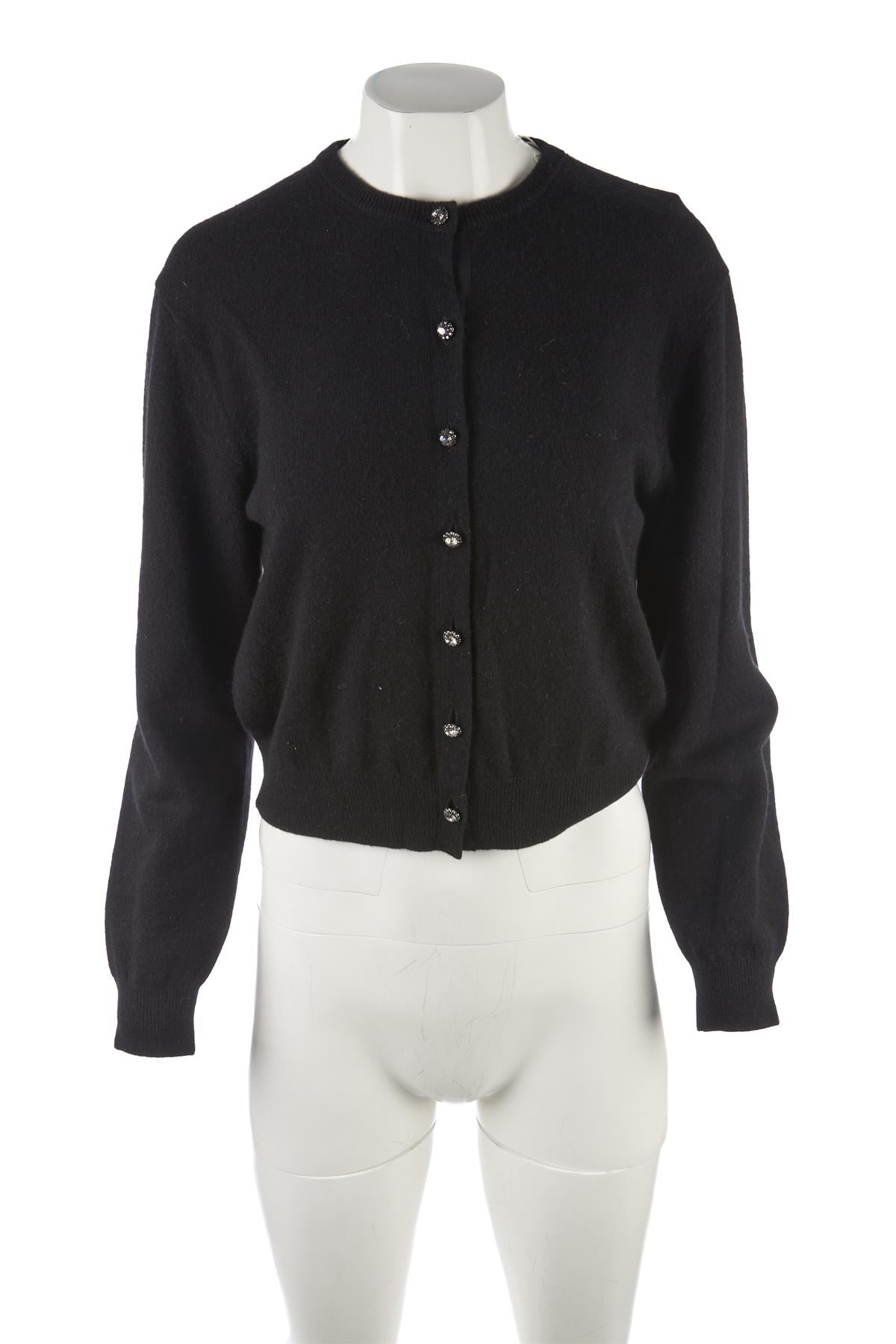 DOEN BLACK WOOL CARDIGAN MEDIUM