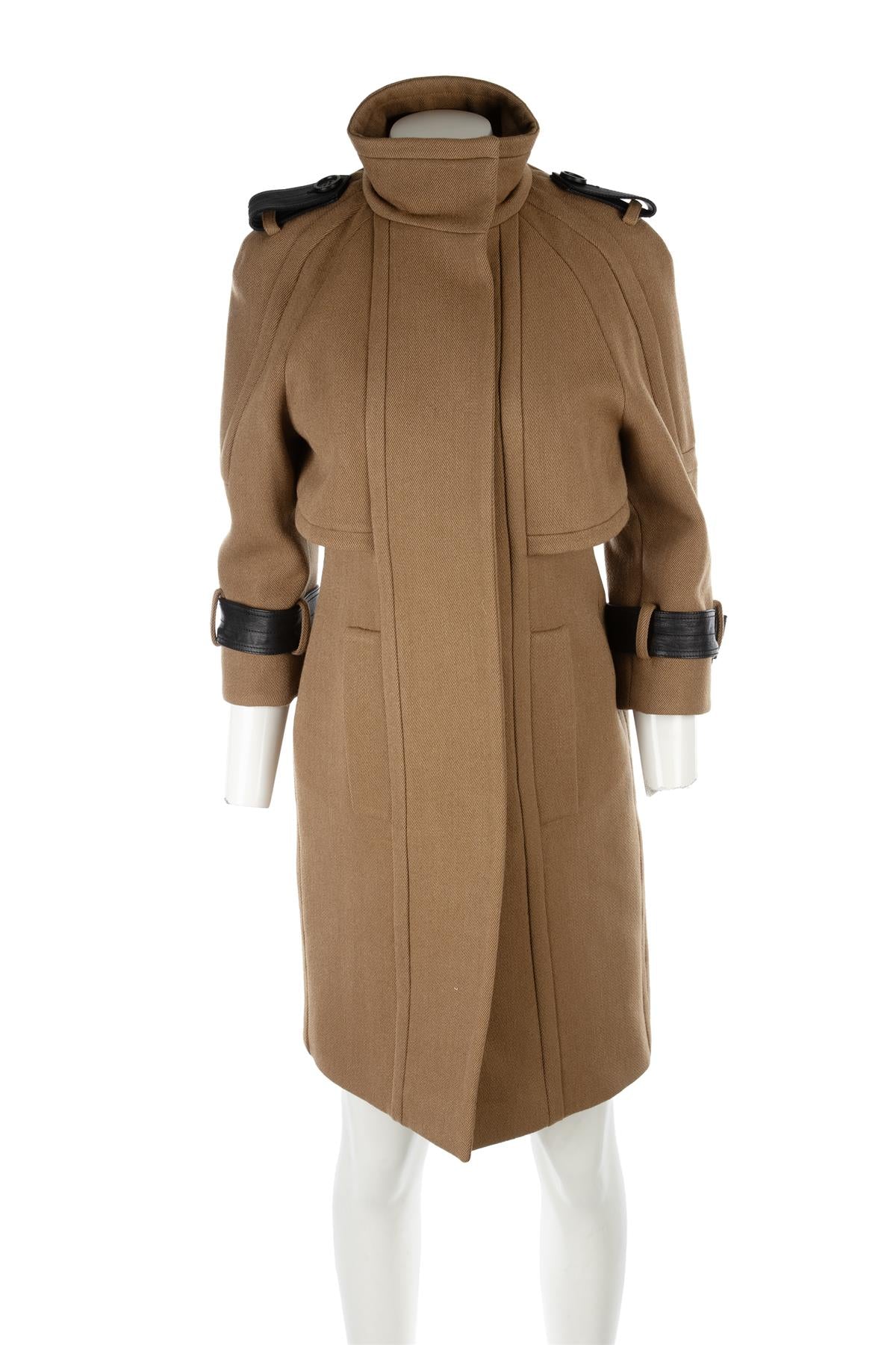 BURBERRY PRORSUM BROWN WOOL COAT IT 40 UK 8