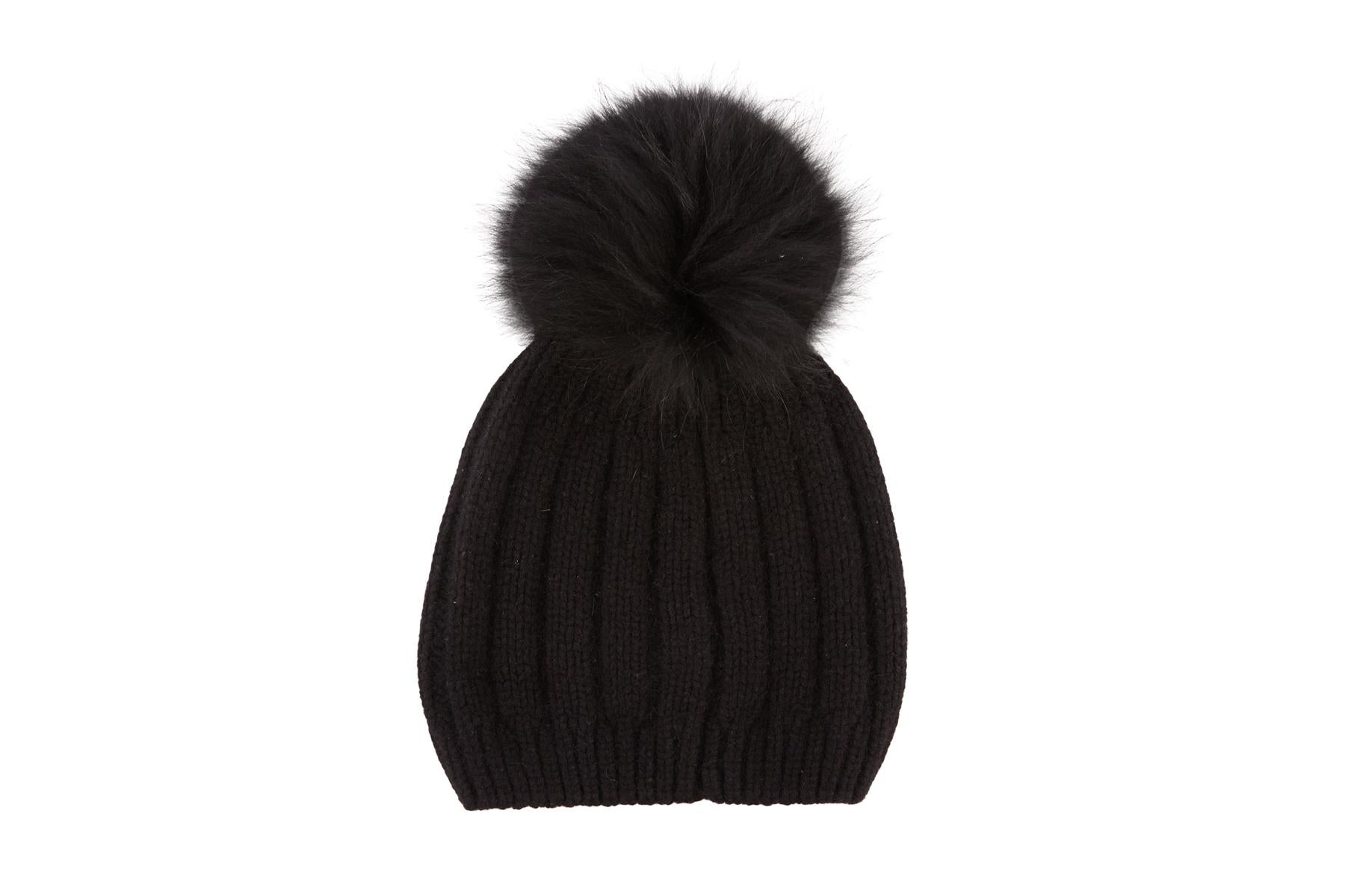 JOSEPH BLACK CASHMERE BEANIE ONE SIZE