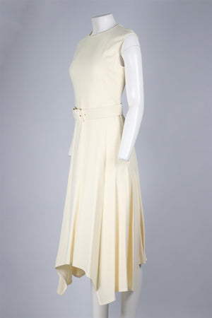 STELLA MCCARTNEY CREAM CREPE MIDI DRESS IT 42 UK 10