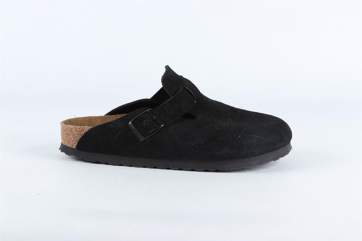 BIRKENSTOCK BLACK SUEDE SLIDERS EU 37 UK 4.5 US 6