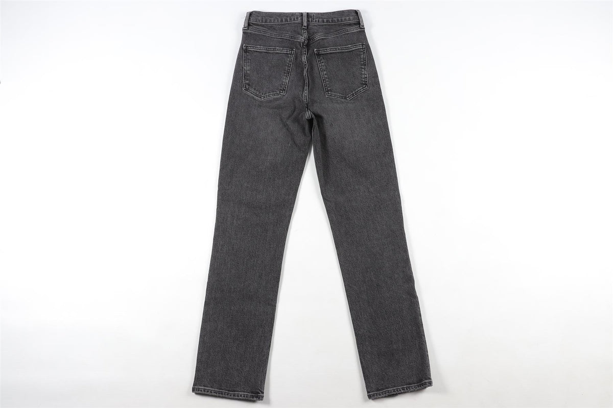 AGOLDE BLACK HIGH RISE STRAIGHT LEG JEANS W24 UK 6