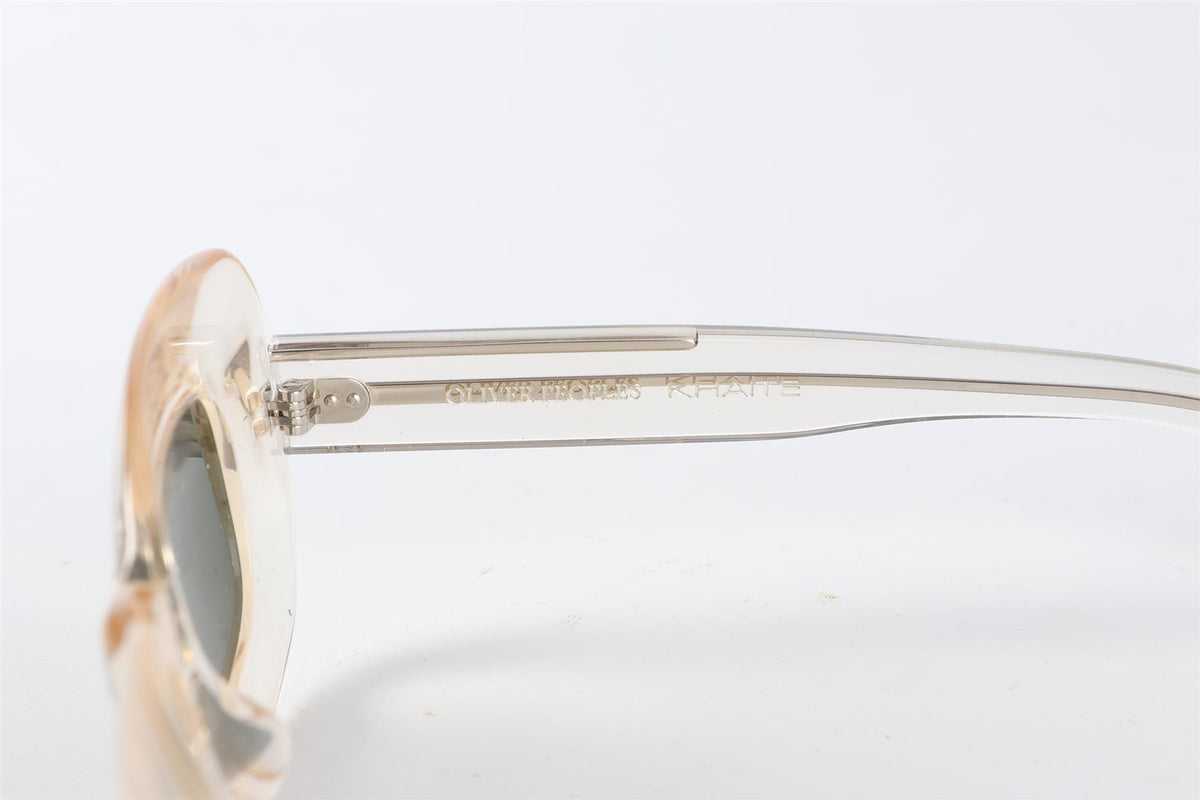 OLIVER PEOPLES + KHAITE NEUTRALS RECTANGLE FRAME ACETATE SUNGLASSES
