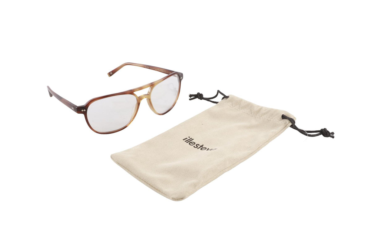 MOSCOT BROWN PILOT STYLE ACETATE GLASSES