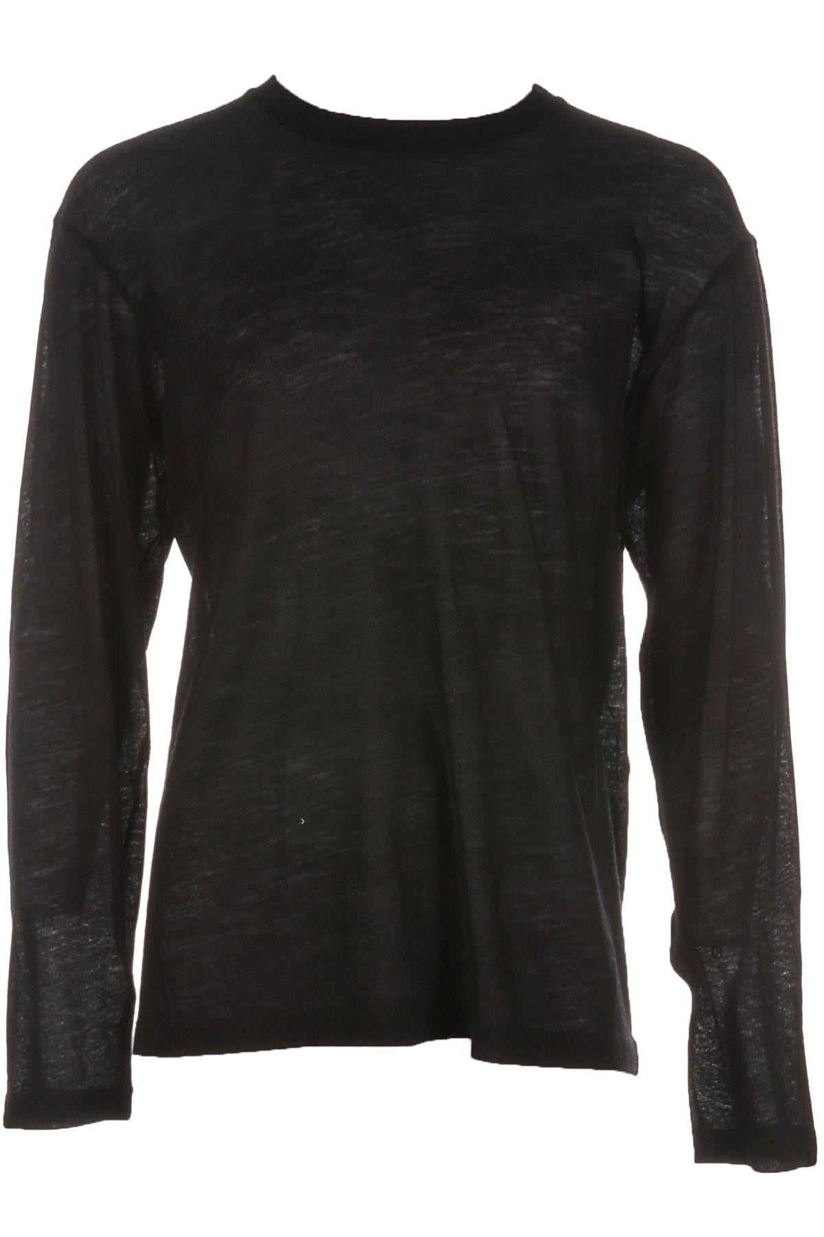 THE ROW BLACK MENS WOOL TOP MEDIUM