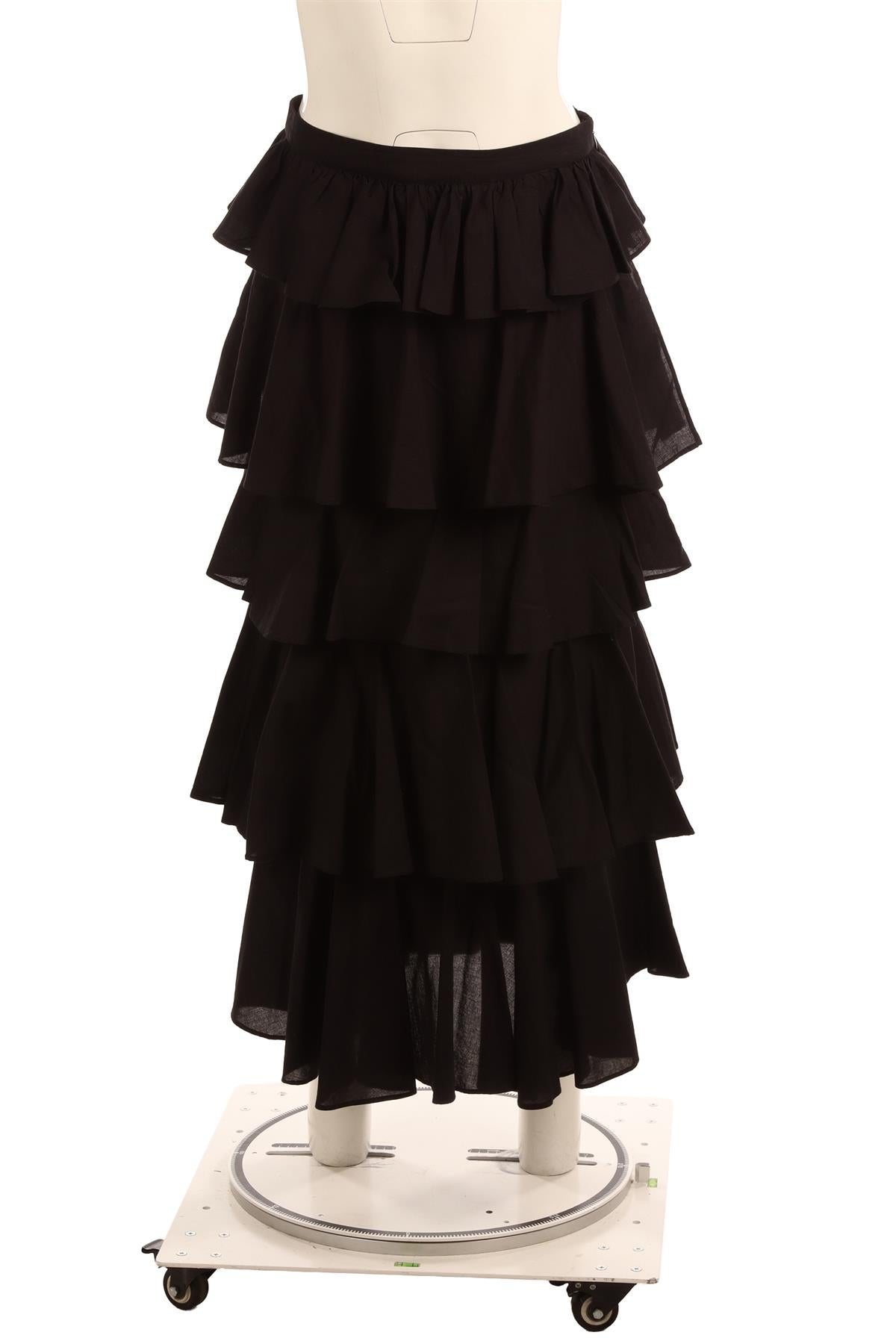 RHODE BLACK COTTON MAXI SKIRT SMALL