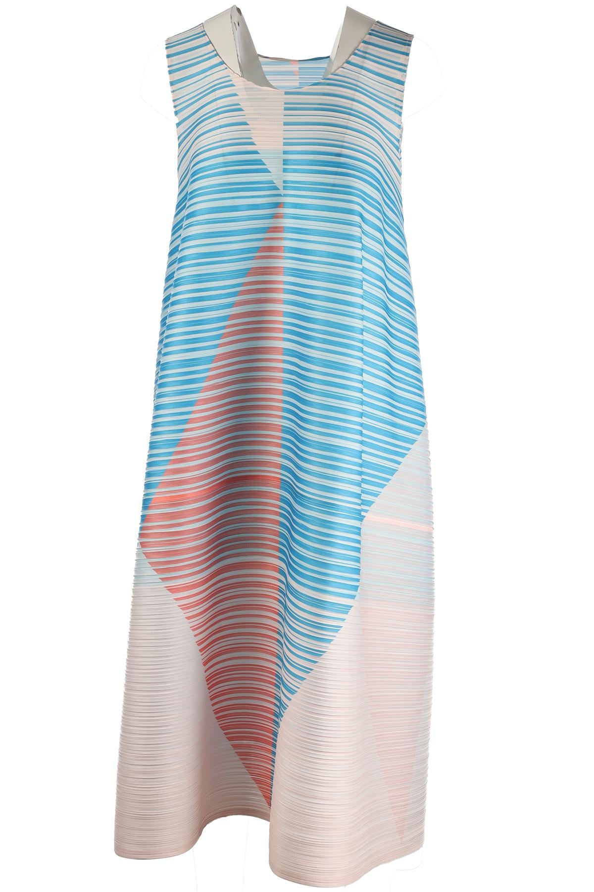 PLEATS PLEASE ISSEY MIYAKE MULTI CREPE MIDI DRESS JP 3 UK 8