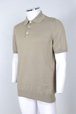 BRUNELLO CUCINELLI GREEN MEN'S COTTON POLO SHIRT IT 54 UK 44