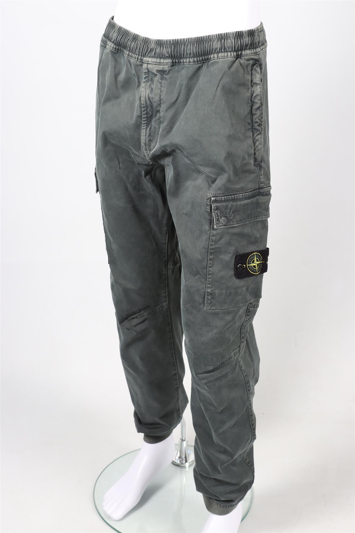 STONE ISLAND GREEN MEN'S COTTON CARGO PANTS W36