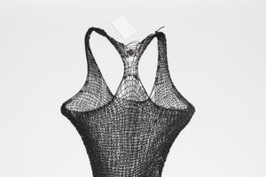 NATALIA FEDNER BLACK METAL MINI DRESS XSMALL