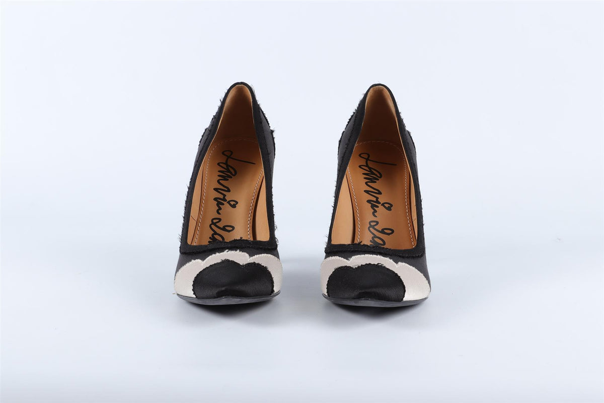 LANVIN GREY SATIN PUMPS EU 38 UK 5 US 8