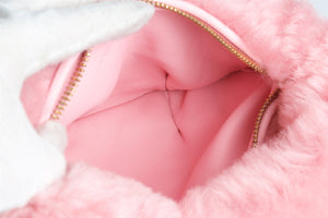 BOTTEGA VENETA PINK JODIE MINI SHEARLING CLUTCH