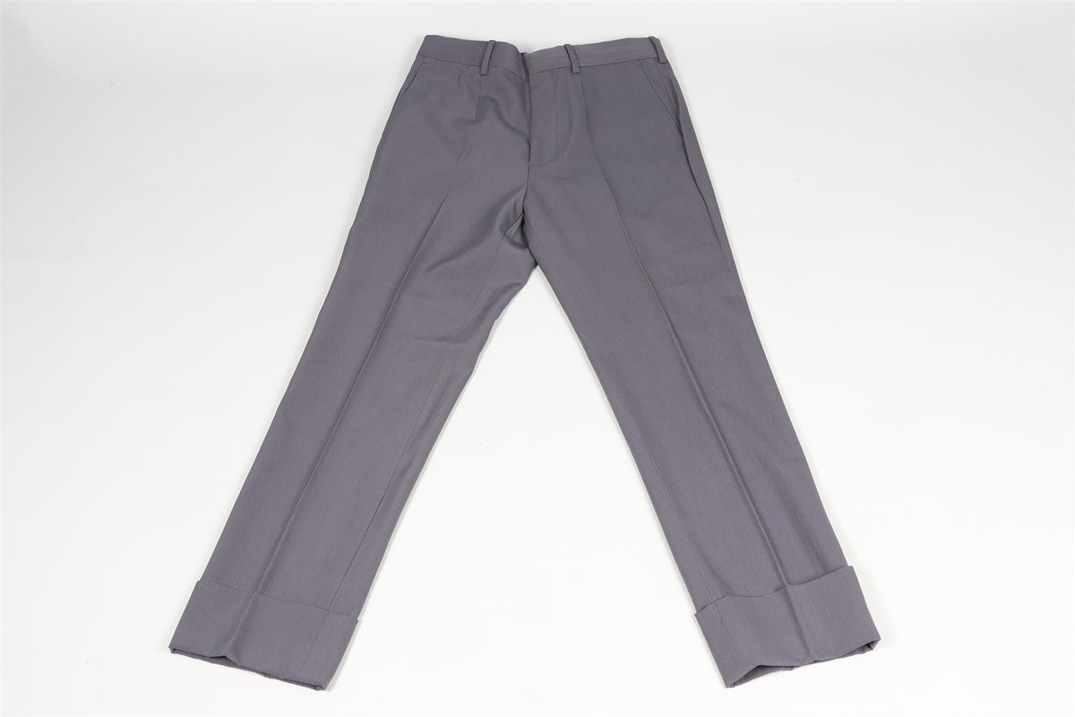PAUL SMITH GREY MEN'S WOOL STRAIGHT LEG PANTS W30