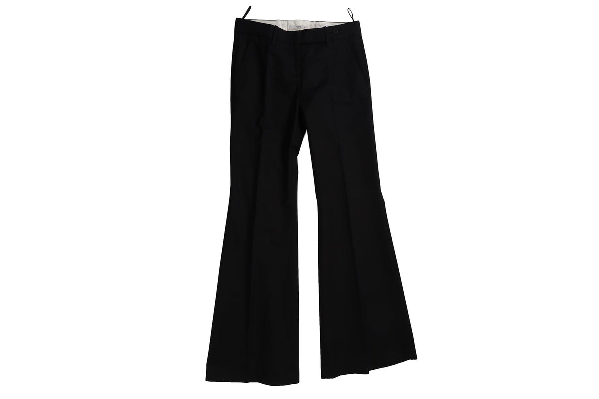 PRADA BLACK COTTON WIDE LEG PANTS IT 38 UK 6