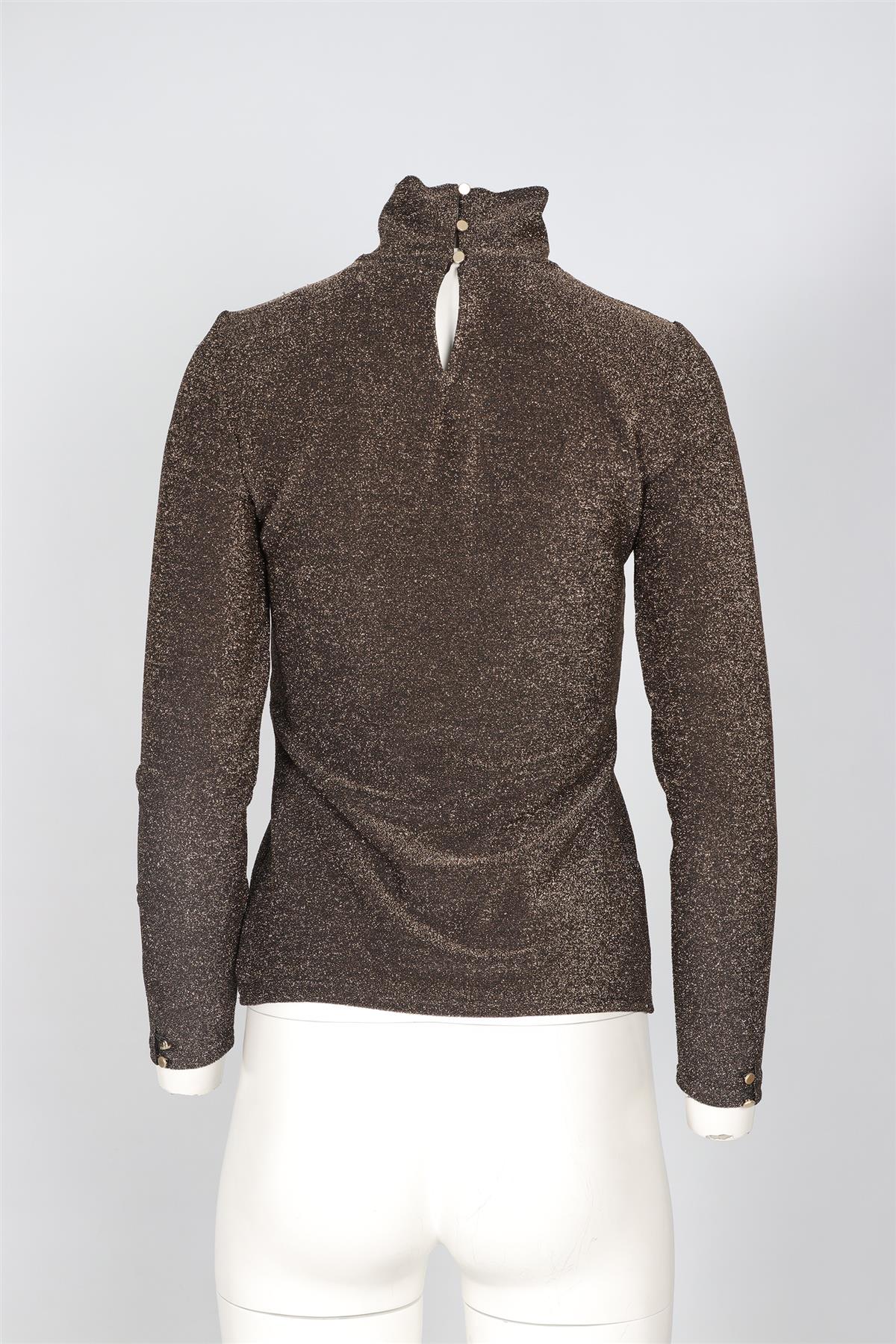 SEZANE GOLD KNIT TOP SMALL