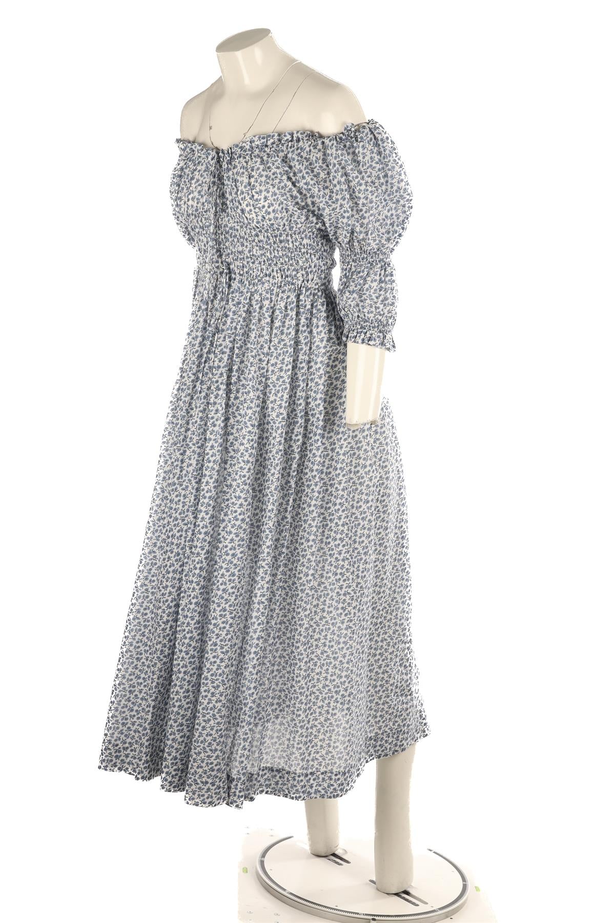 DOEN BLUE COTTON MAXI DRESS MEDIUM
