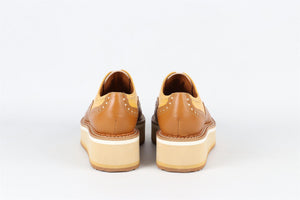 CLERGERIE TAN LEATHER PLATFORM LOAFERS EU 38.5 UK 5.5 US 8.5