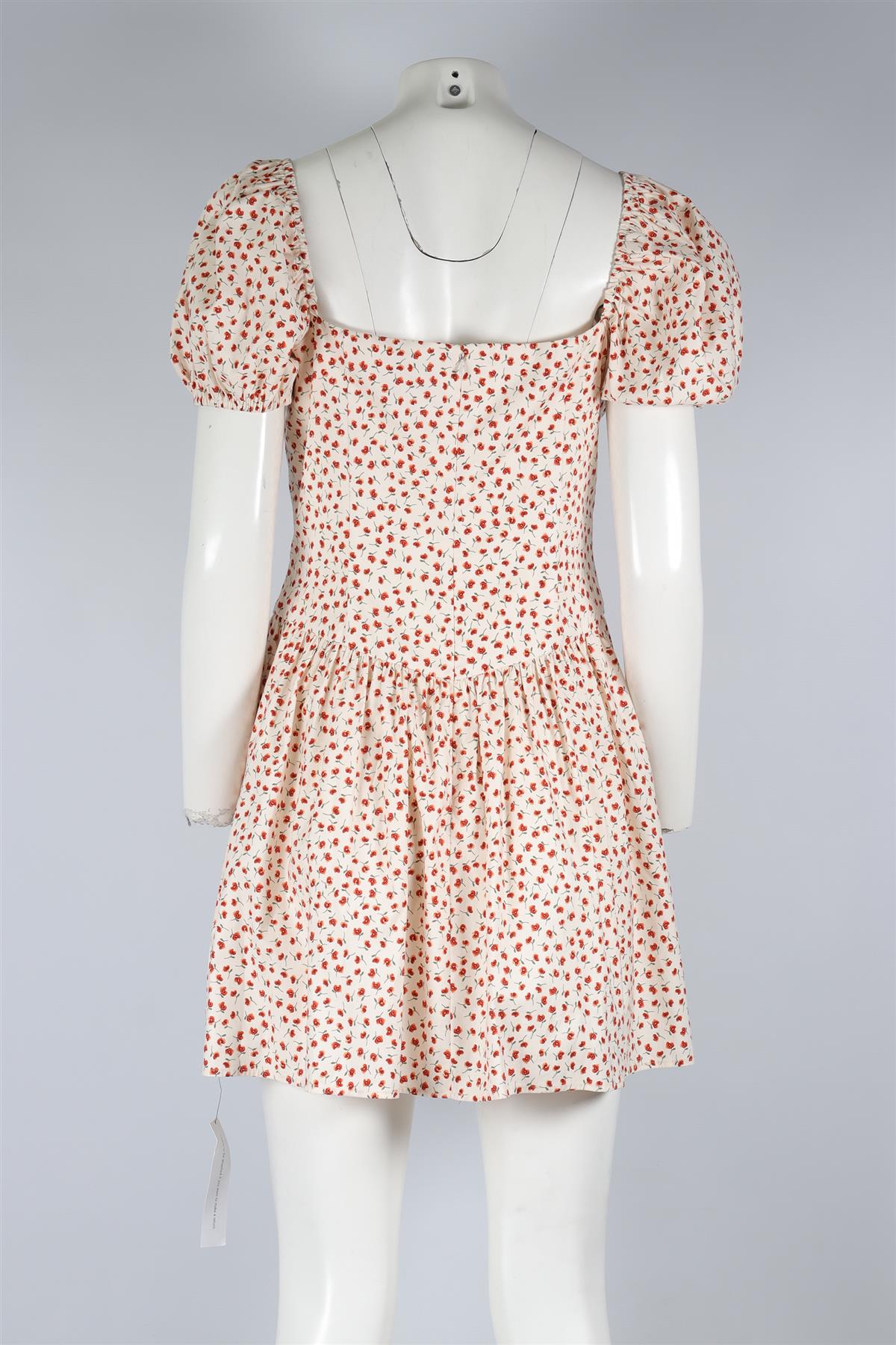 REFORMATION CREAM COTTON MINI DRESS US 10 UK 14