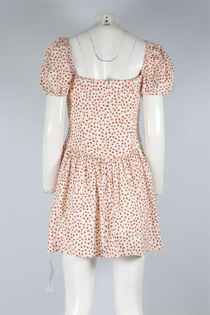 REFORMATION CREAM COTTON MINI DRESS US 10 UK 14