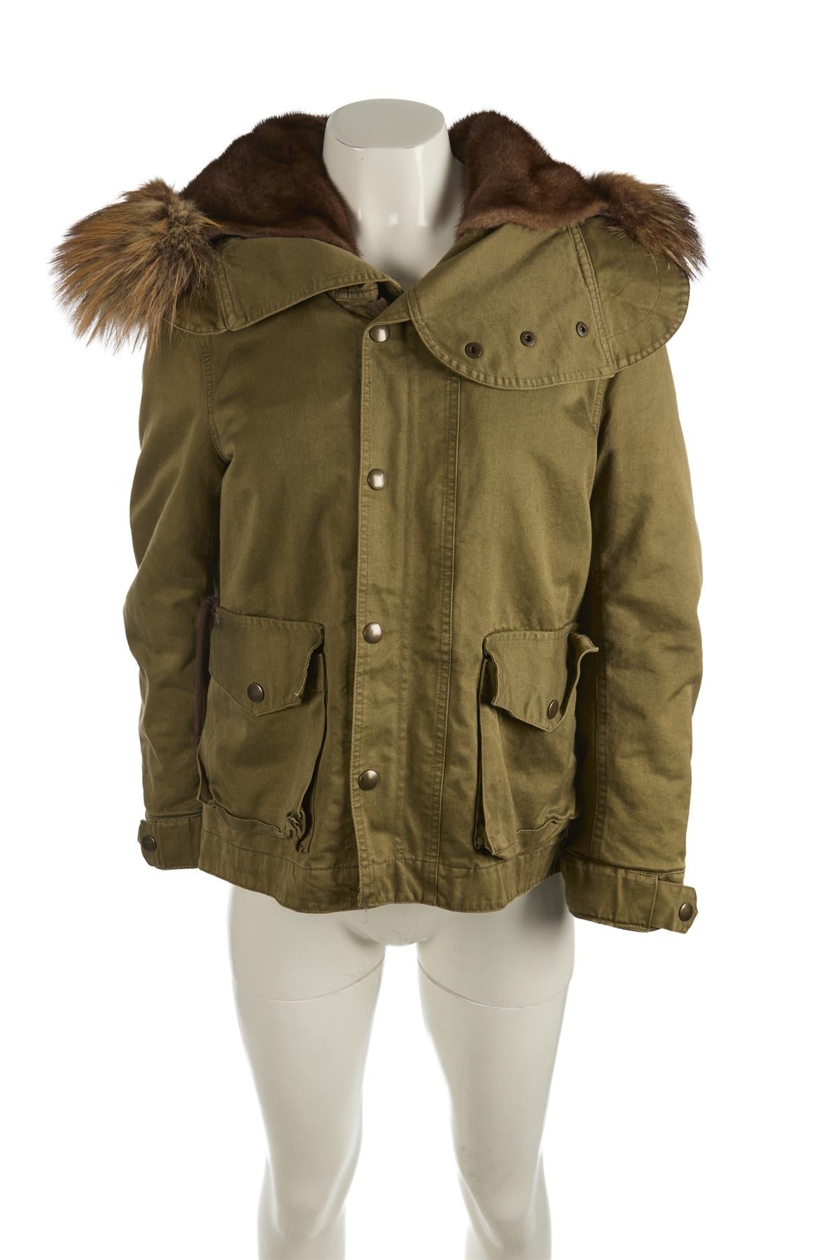 MAURO GUERRESCO GREEN MINK FUR AND COTTON JACKET MEDIUM