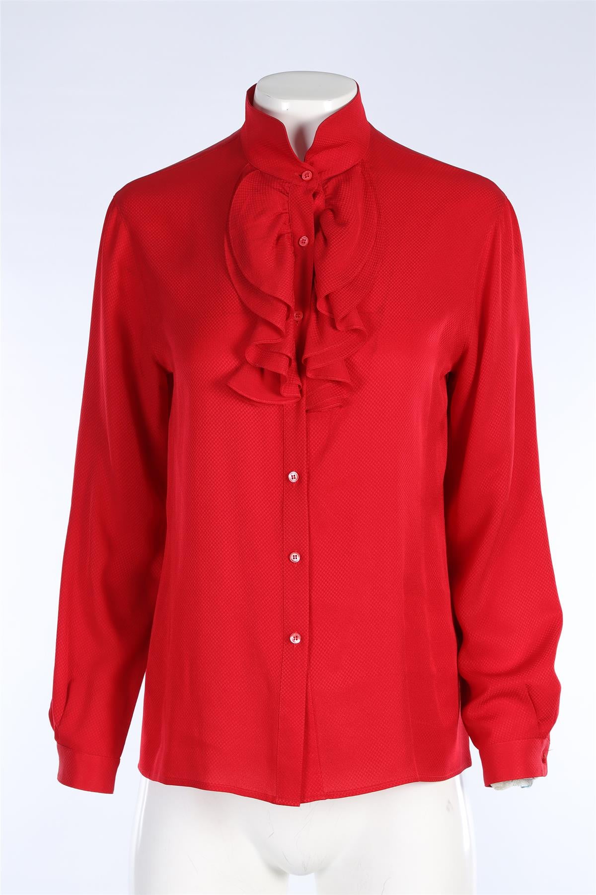 CHRISTIAN DIOR SEPERATES RED VINTAGE SILK SHIRT US 6 UK 10