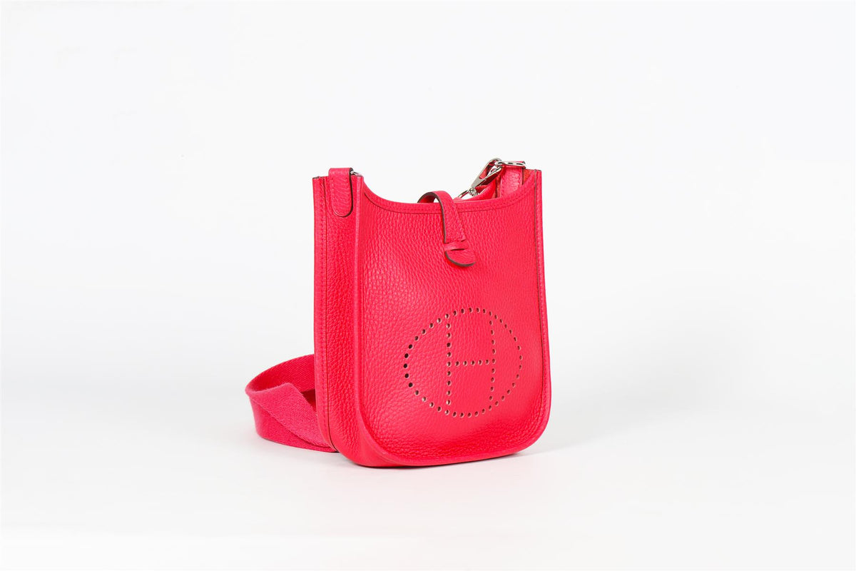 HERMÈS PINK 2018 EVELYNE 16CM CLEMENCE LEATHER SHOULDER BAG