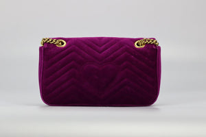 GUCCI GG MARMONT QUILTED VELVET SHOULDER BAG