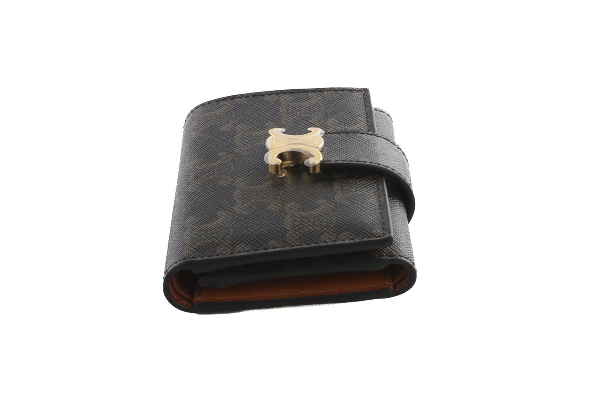 Celine Black Triomphe Canvas Wallet