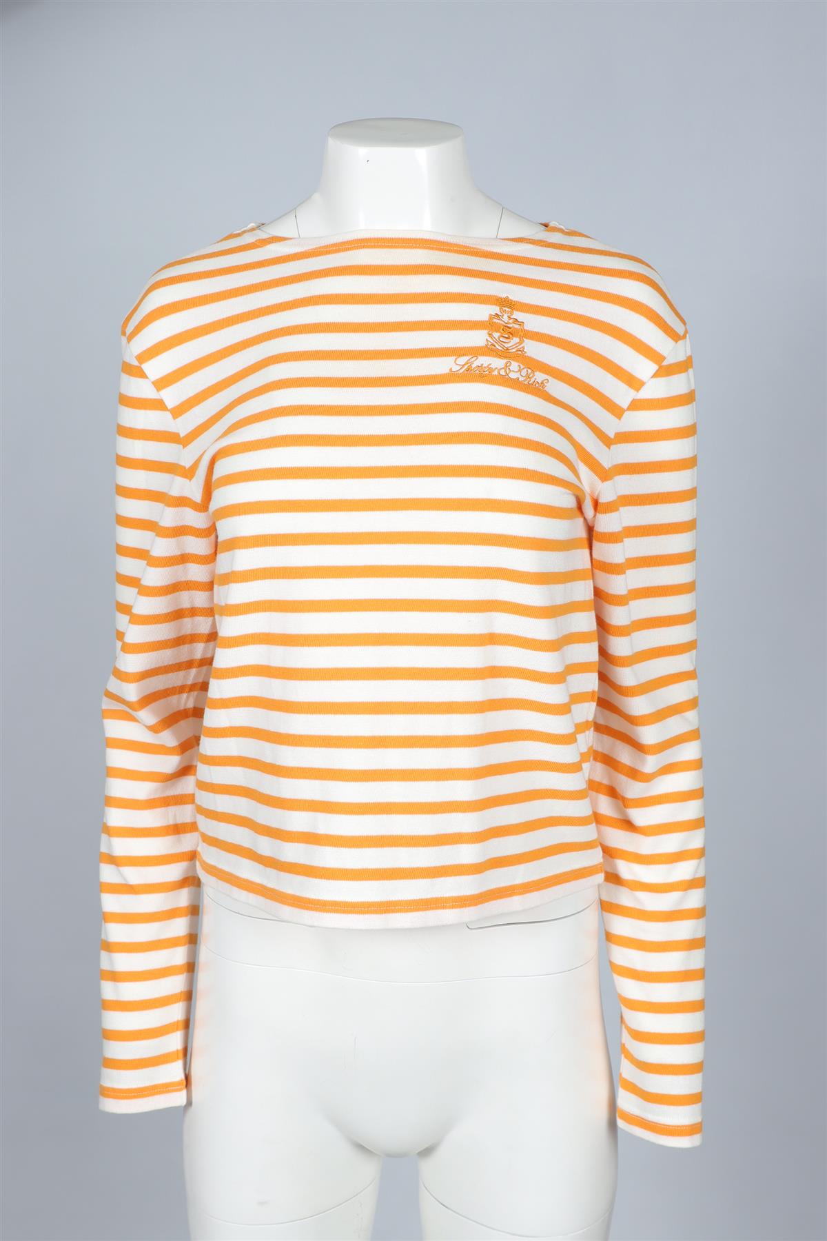 SPORTY & RICH ORANGE COTTON TOP XSMALL