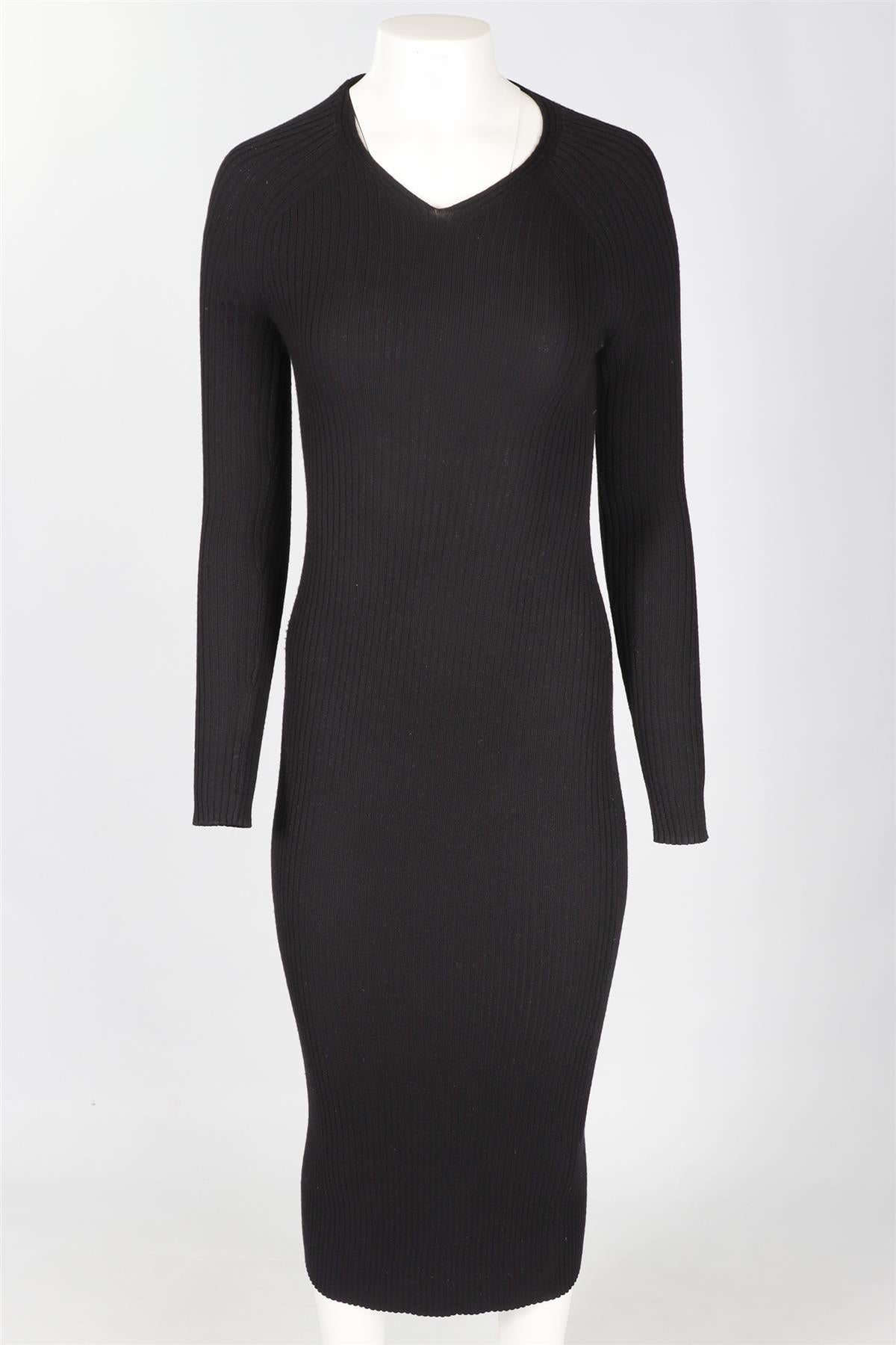 TOTEME BLACK WOOL MAXI DRESS SMALL
